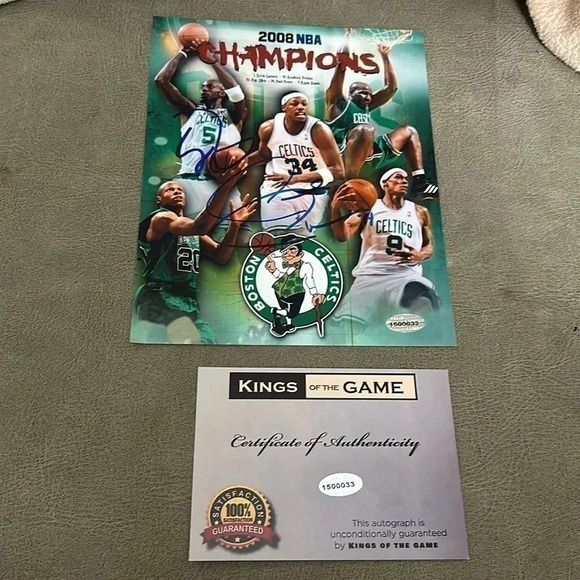 Boston Celtics 2008 NBA champions signed Kevin Garnett Paul Pearce photo